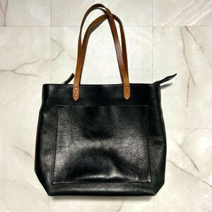 Madewell Black and Brown Leather Tote